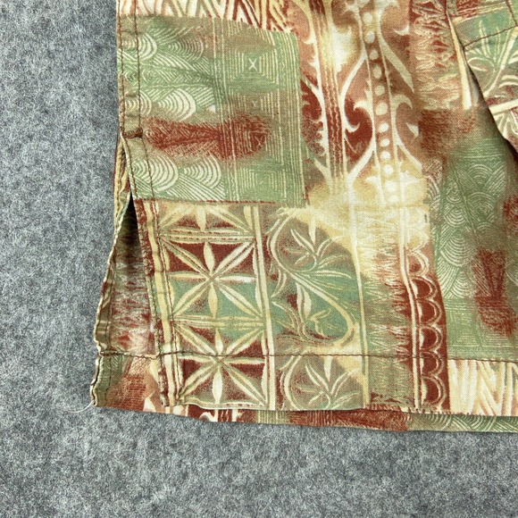 Weekender Shirt Mens Extra Large Brown Hawaiian Short Sleeve Button Up Camp VTG - Picture 6 of 12